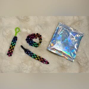 Colorful Kandi Beads bracelet, keychain, and snake- 3 Piece Bundle